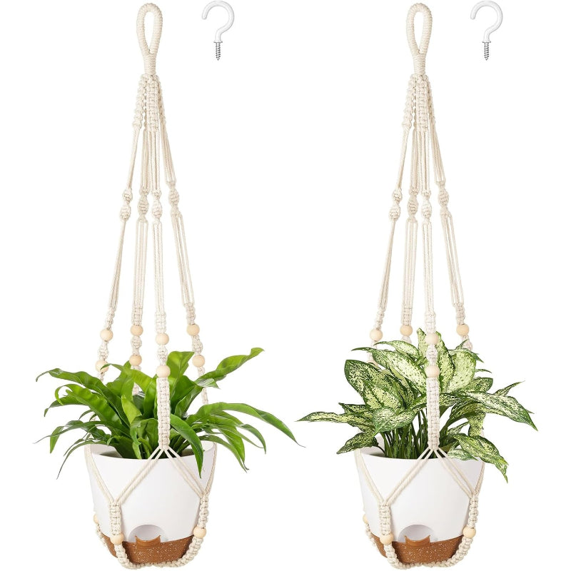 Macrame Artificial Hanging Plant Set