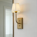 Antique Brass Fabric‑Shade Wall Sconce