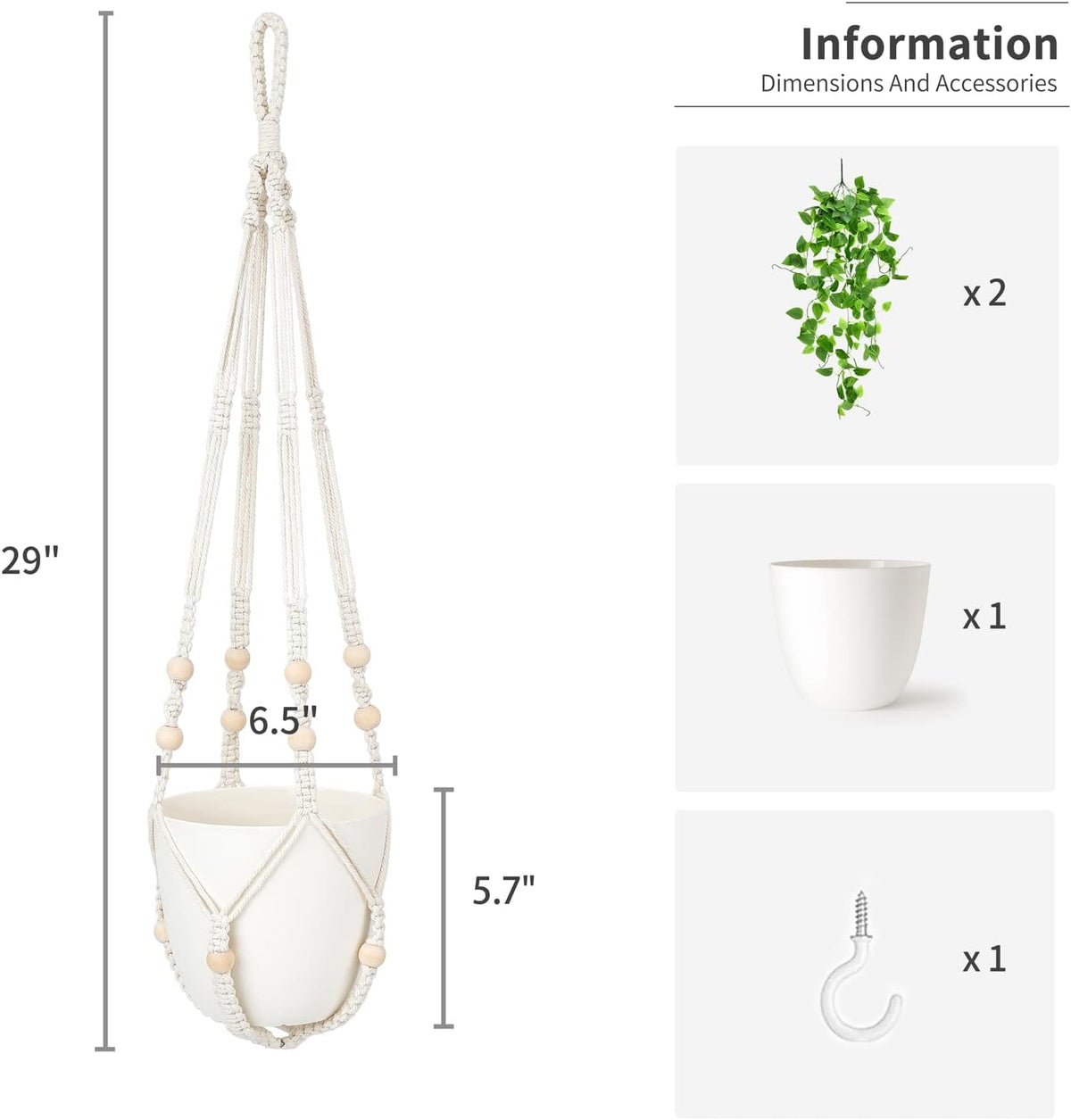 Macrame Artificial Hanging Plant Set