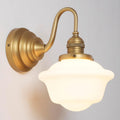 Brass Gold Milk Glass Vintage Wall Sconce