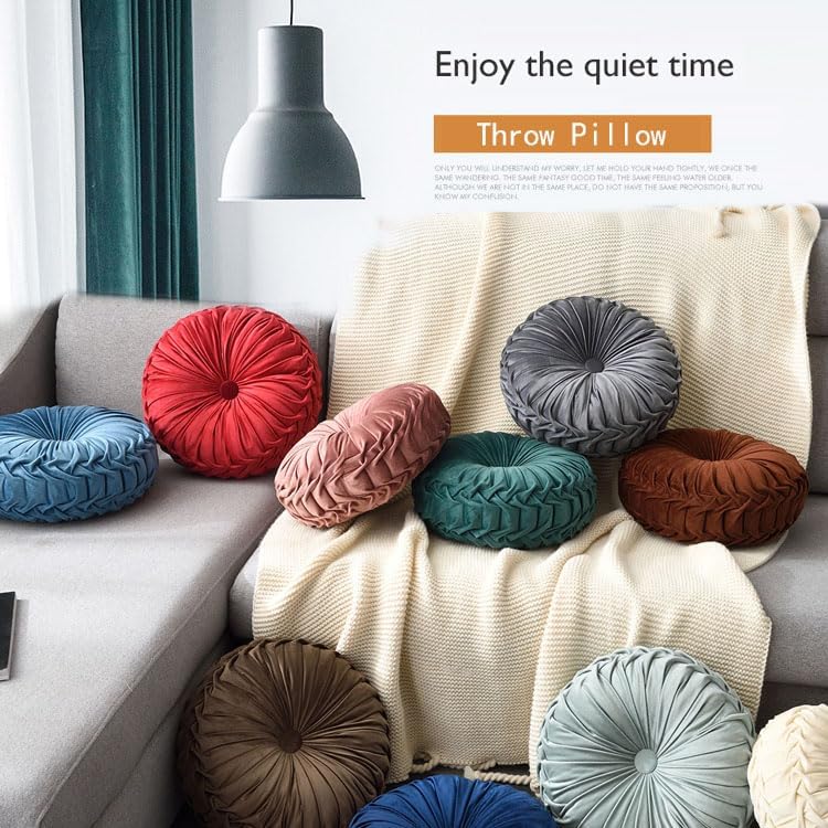 Pleated Velvet 3D Pumpkin Throw Pillow