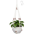 Wood‑Beaded Macrame Plant Hanger Basket