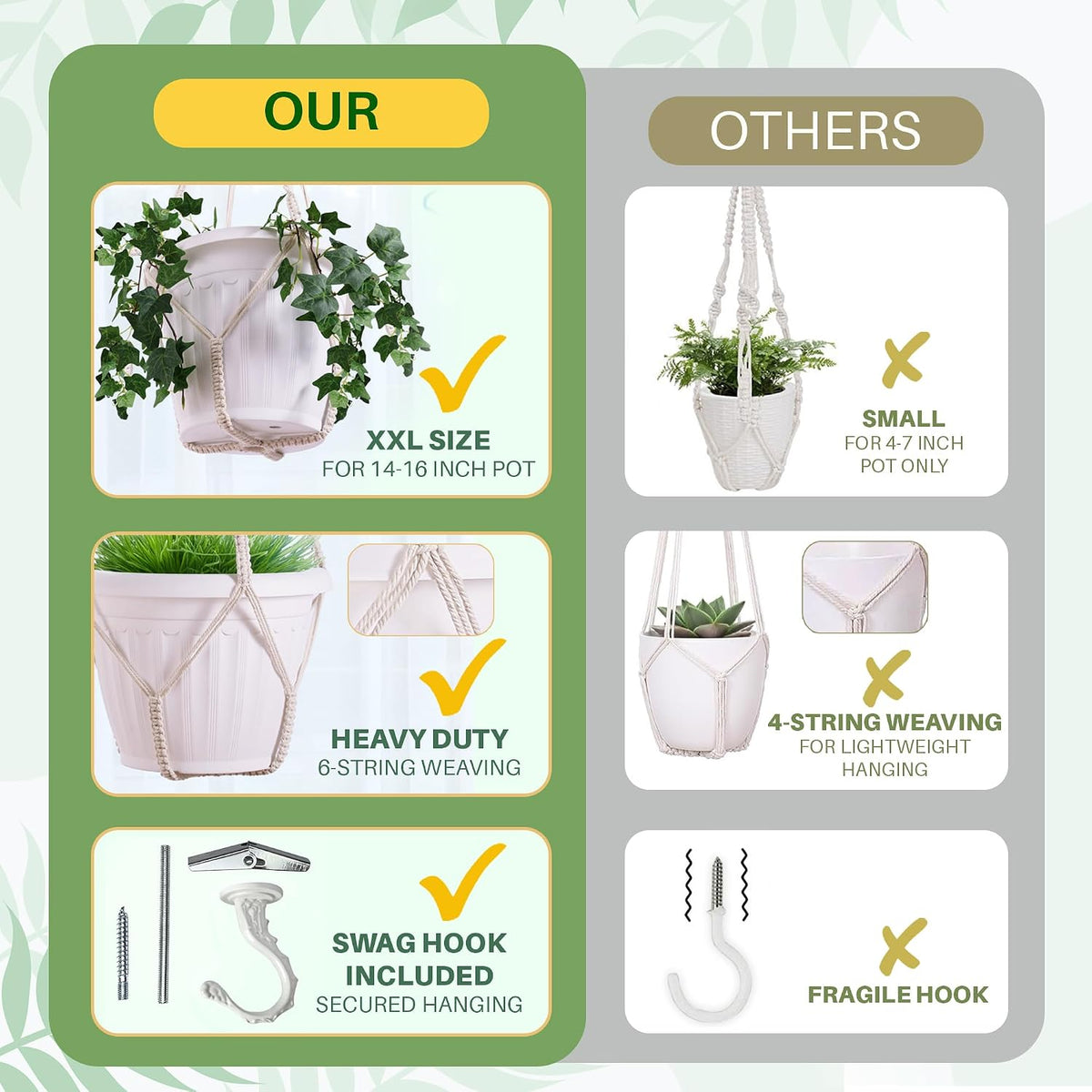 XXL Macrame Large Plant Pot Hanger
