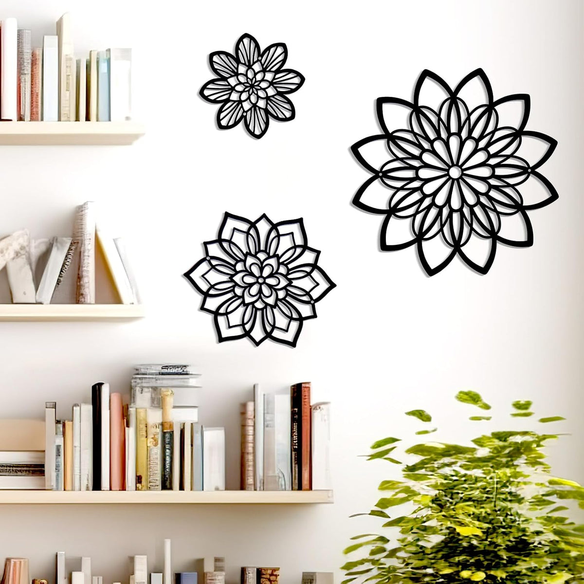 Elegant Metal Flower Wall Art Decor