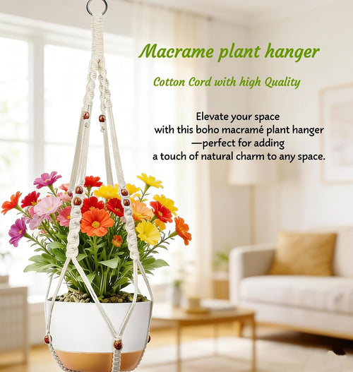 Boho Macrame Indoor Plant Hanger Holder