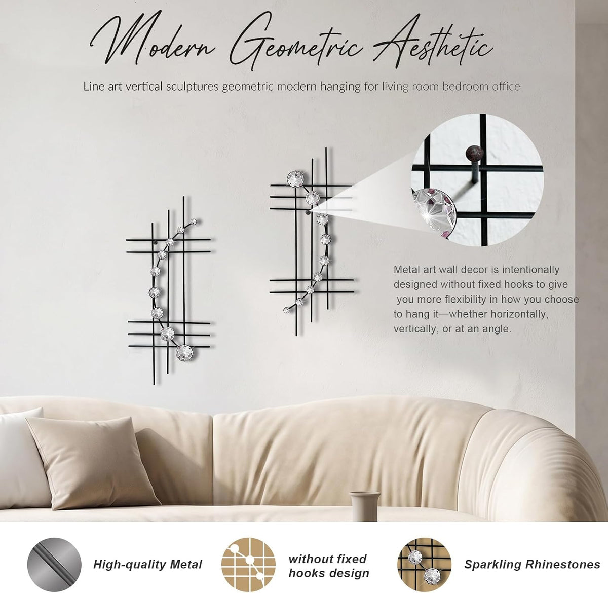 Abstract Modern Geometric Metal Wall Art