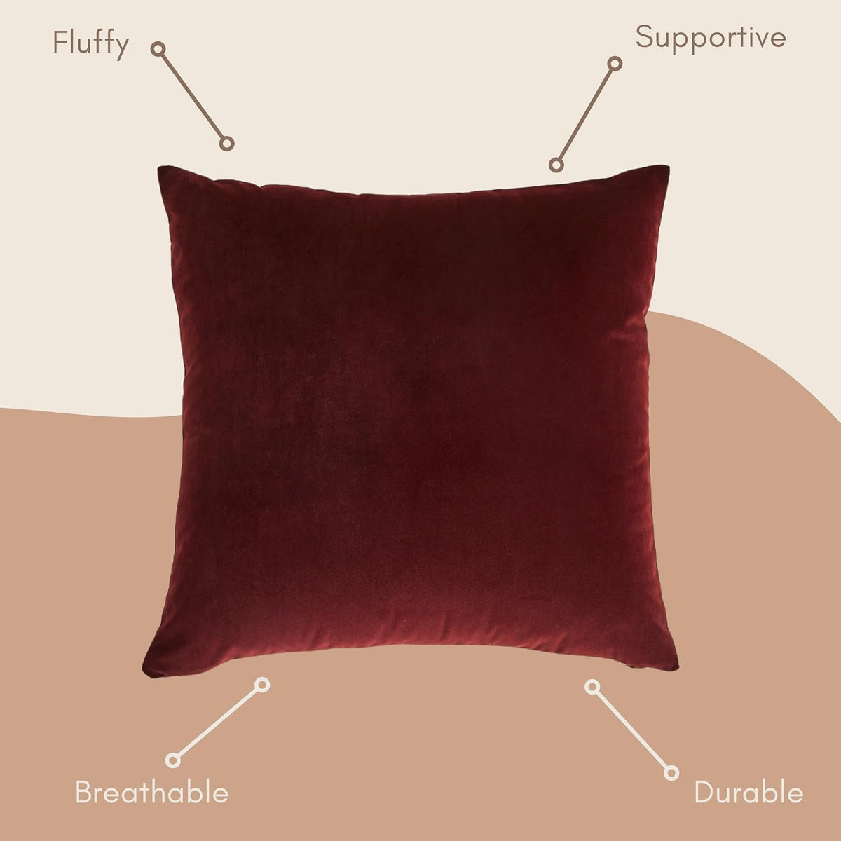 Solid Velvet Decorative Sofa Throw Pillow