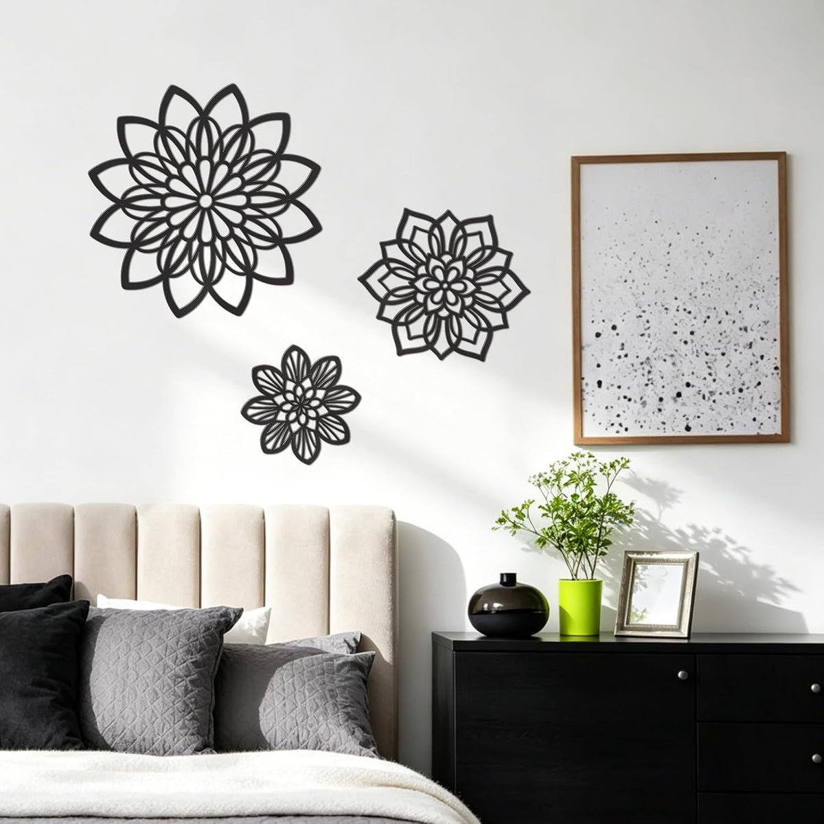 Elegant Metal Flower Wall Art Decor