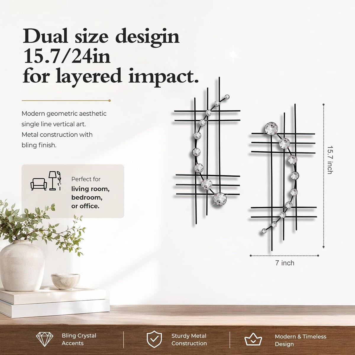 Abstract Modern Geometric Metal Wall Art