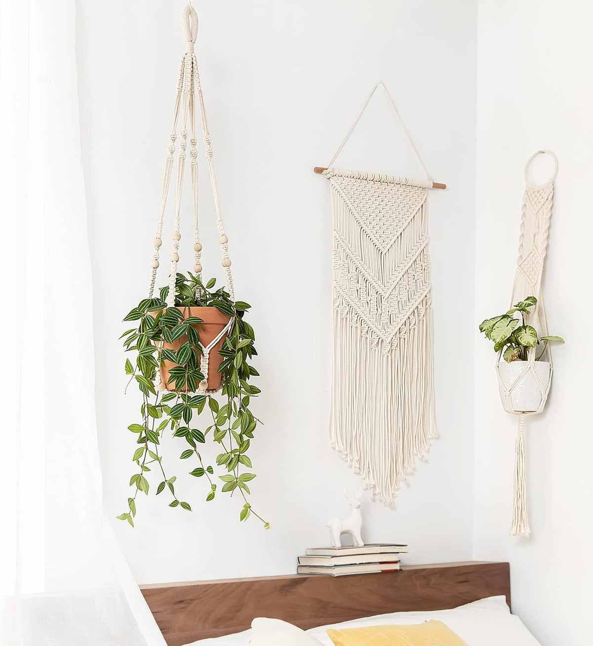 Macrame Indoor Hanging Plant Hanger Basket