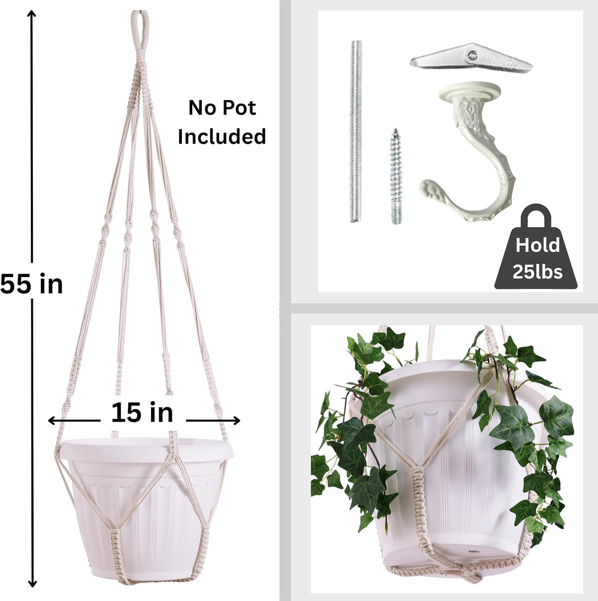 XXL Macrame Large Plant Pot Hanger