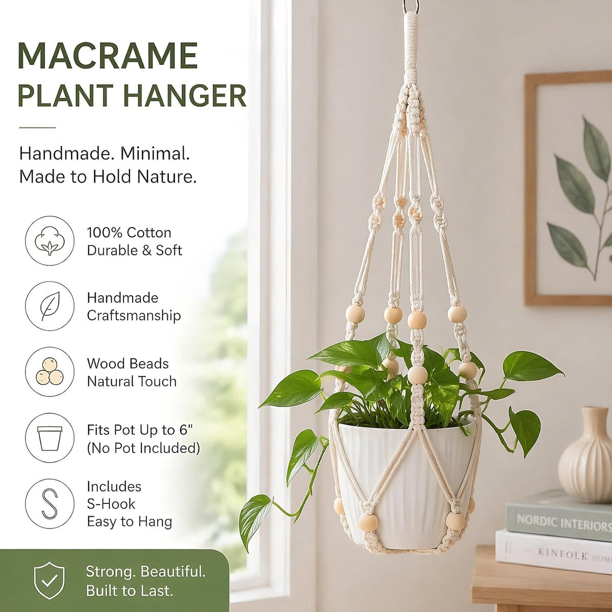 Indoor Macrame Plant Pot Holder Hanger