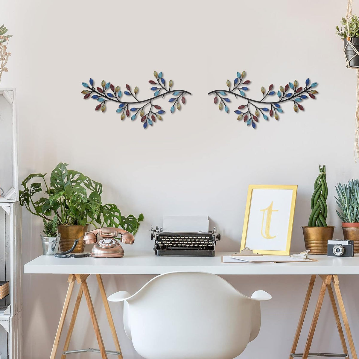 Metal Olive Branch Leaf Wall Art Decor