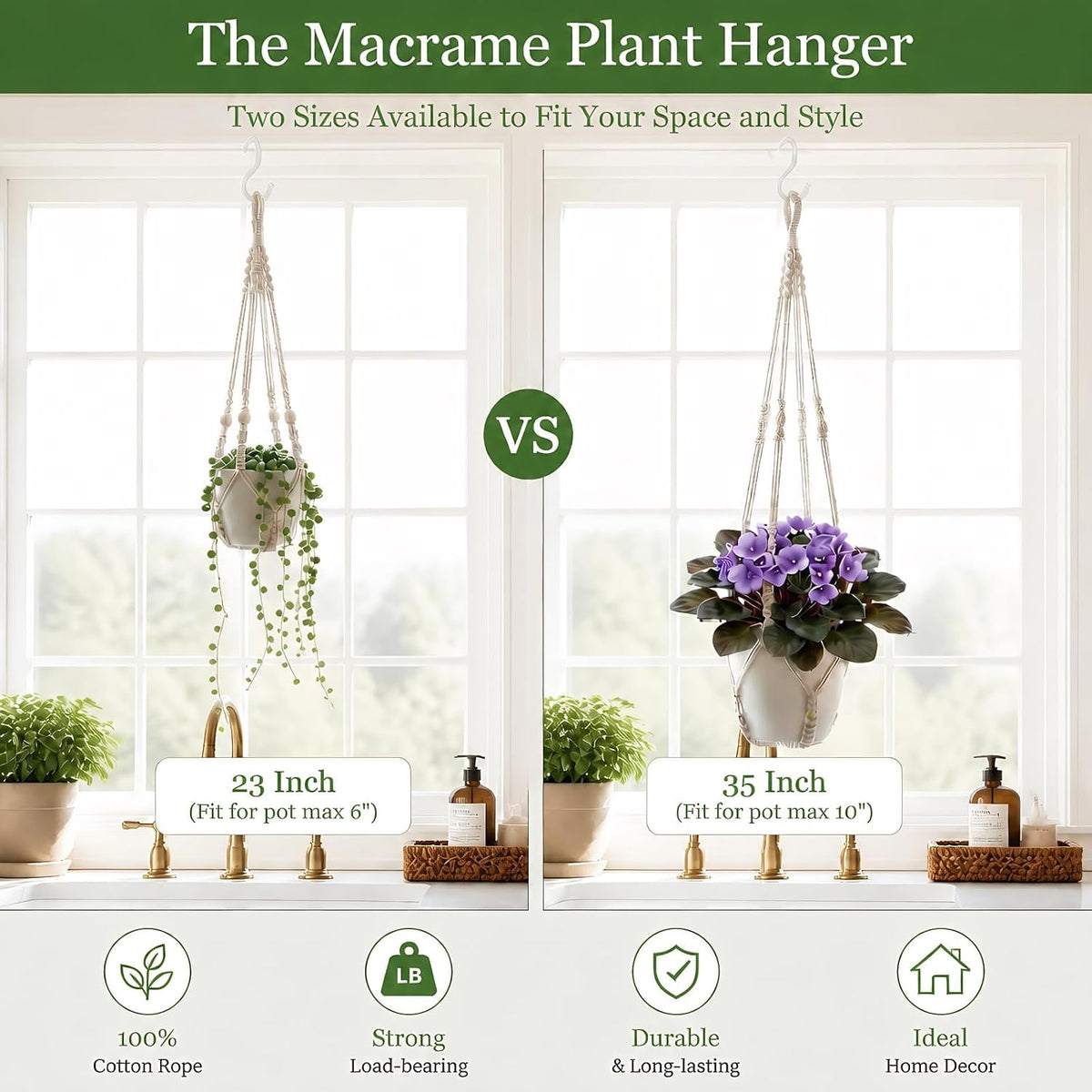 Indoor Macrame Plant Pot Holder Hanger
