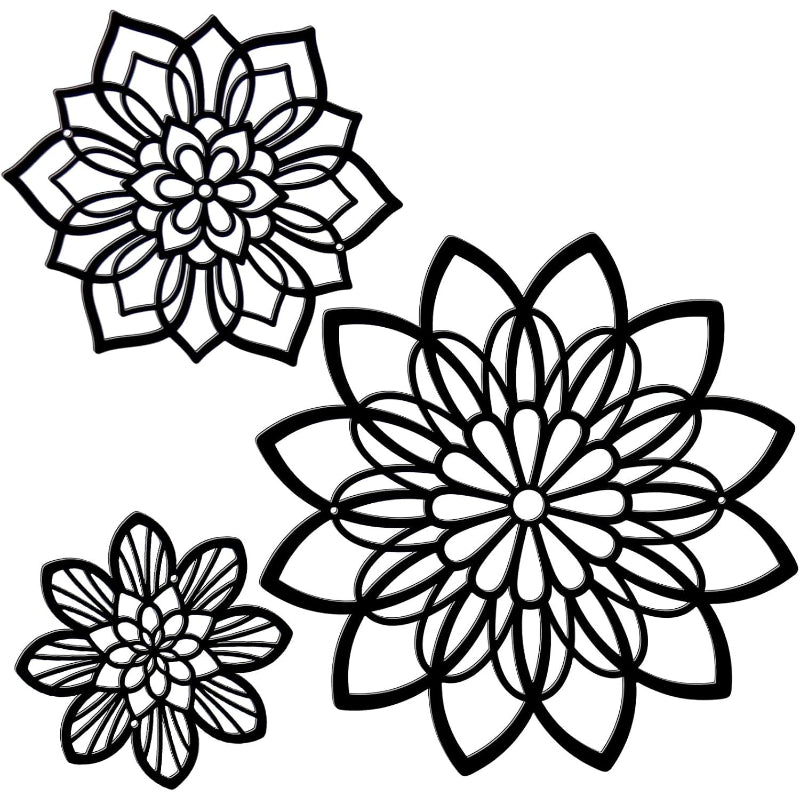 Elegant Metal Flower Wall Art Decor