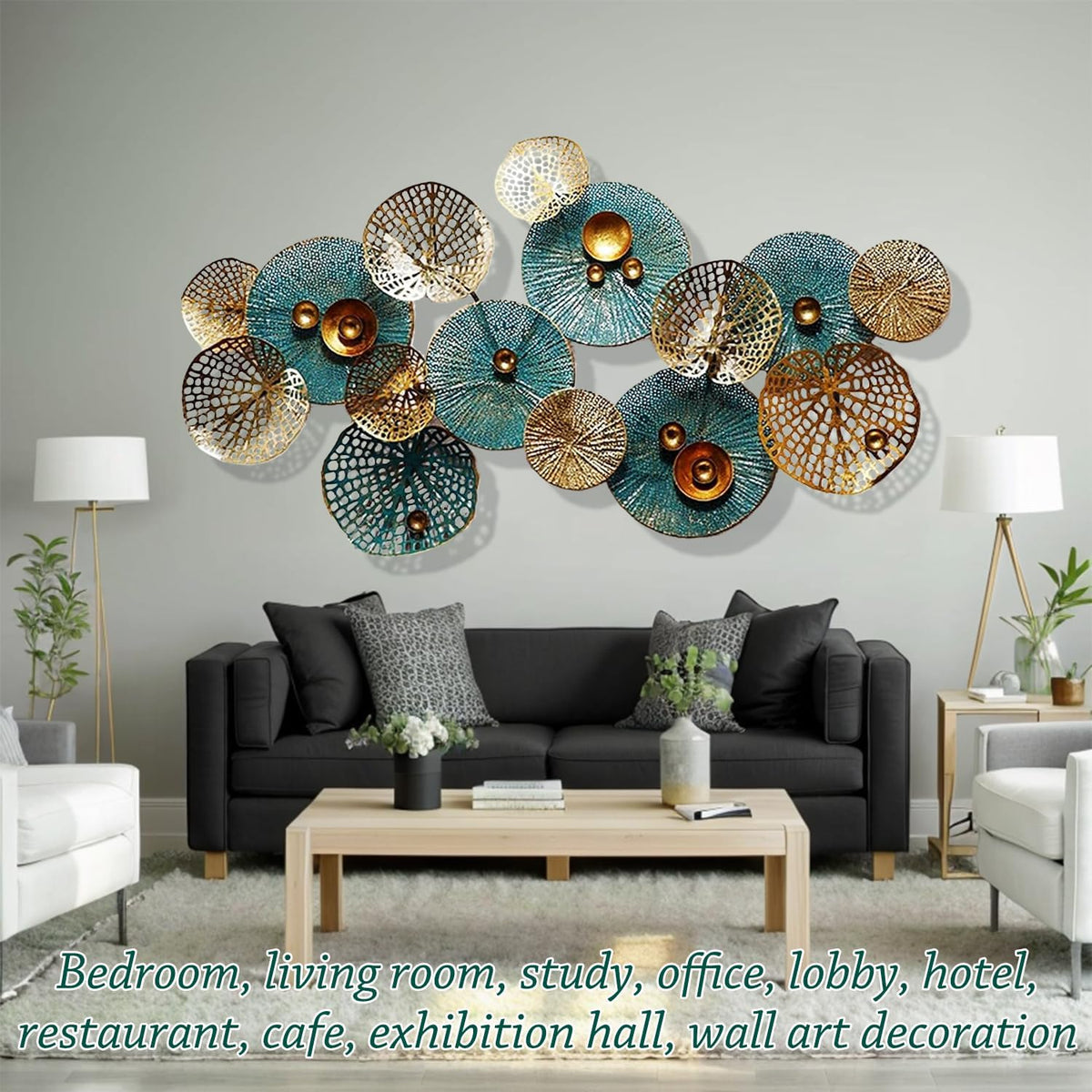 Large Metal Lotus Leaf Wall Art Decor
