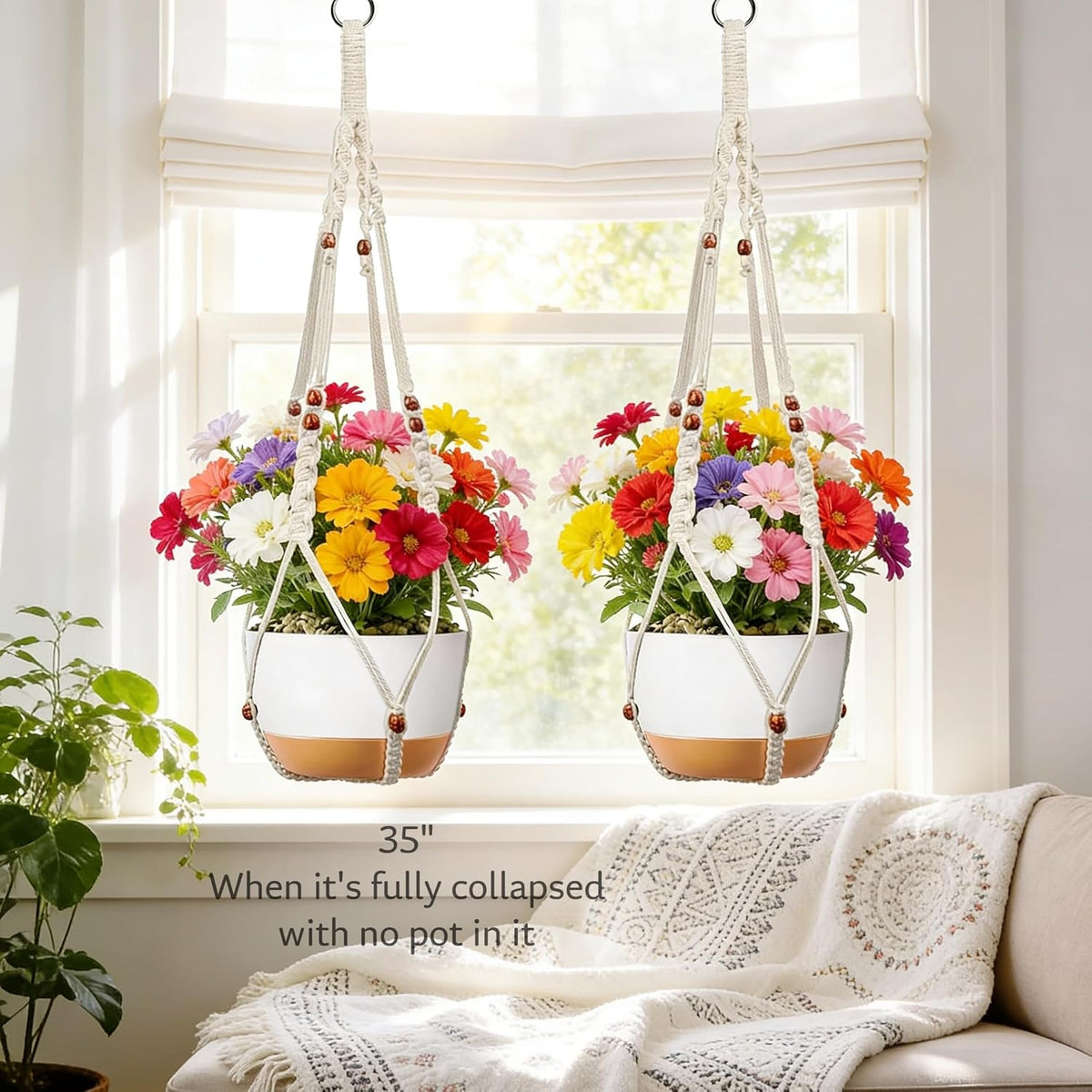 Boho Macrame Indoor Plant Hanger Holder