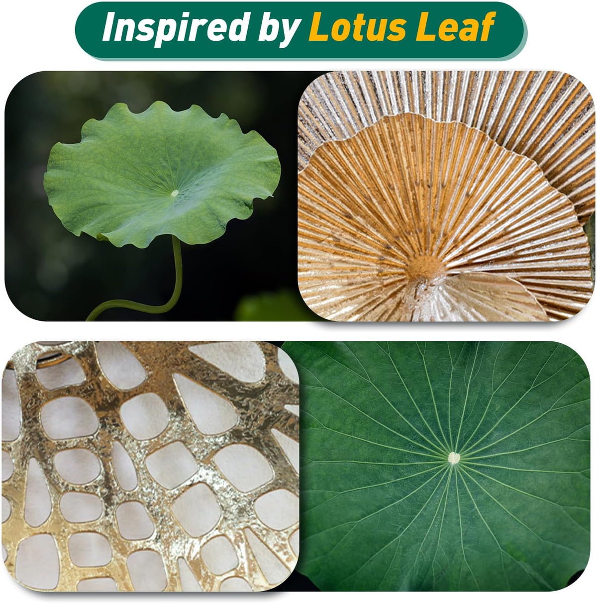 Large 3D Lotus Leaf Metal Wall Art