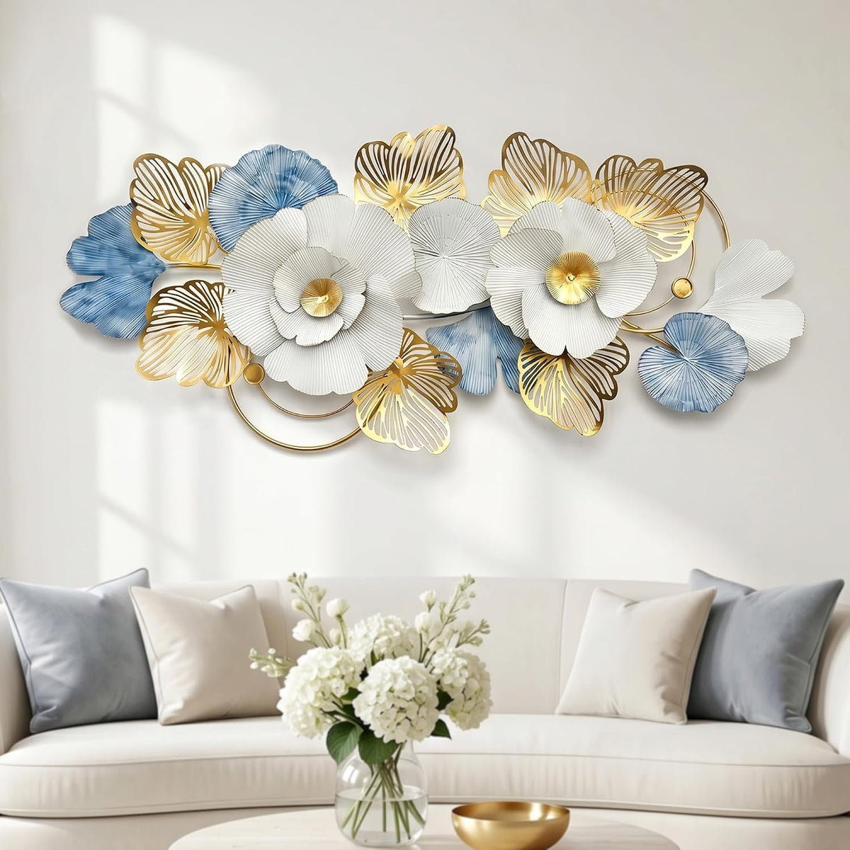 Large 3D Flower Metal Wall Decor