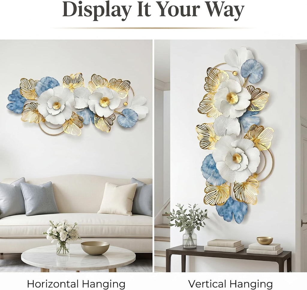 Large 3D Flower Metal Wall Decor