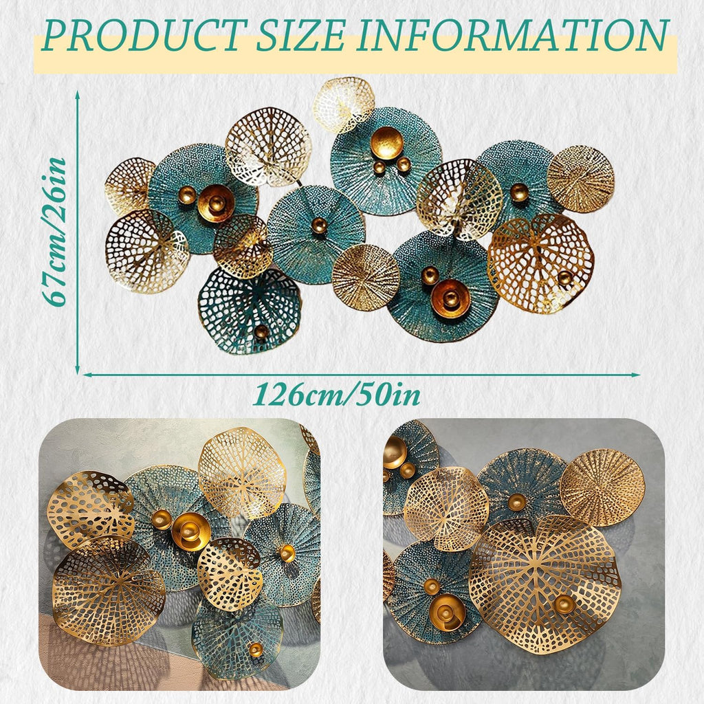 Large Metal Lotus Leaf Wall Art Decor