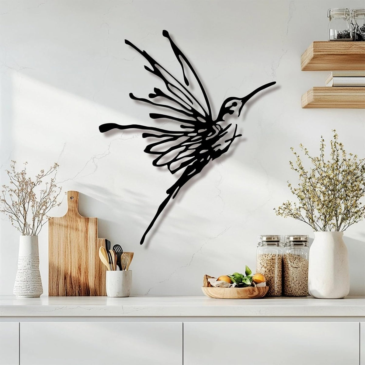 Metal Hummingbird Outdoor Wall Art Decor