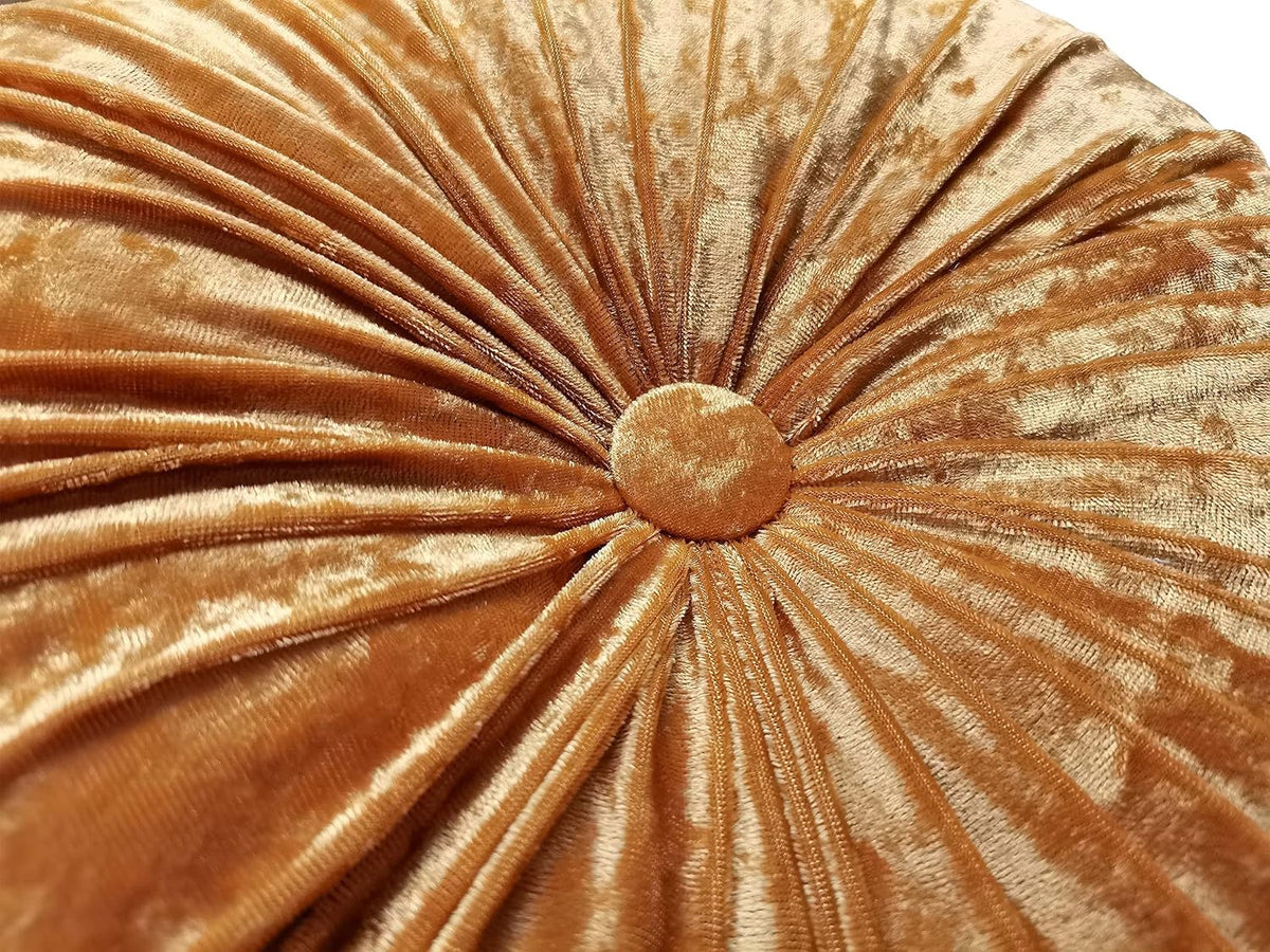 Velvet Pleated Round Floor Meditation Pillow