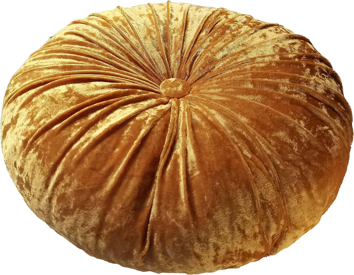 Velvet Pleated Round Floor Meditation Pillow